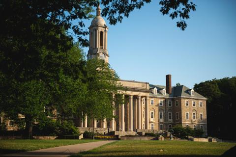 Sunrise on the Old Main lawn