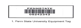 Penn State University Equipment Tag