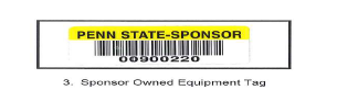 Sponsor Owned Equipment Tag