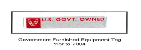 Government Furnished Equipment Tag Prior to 2004